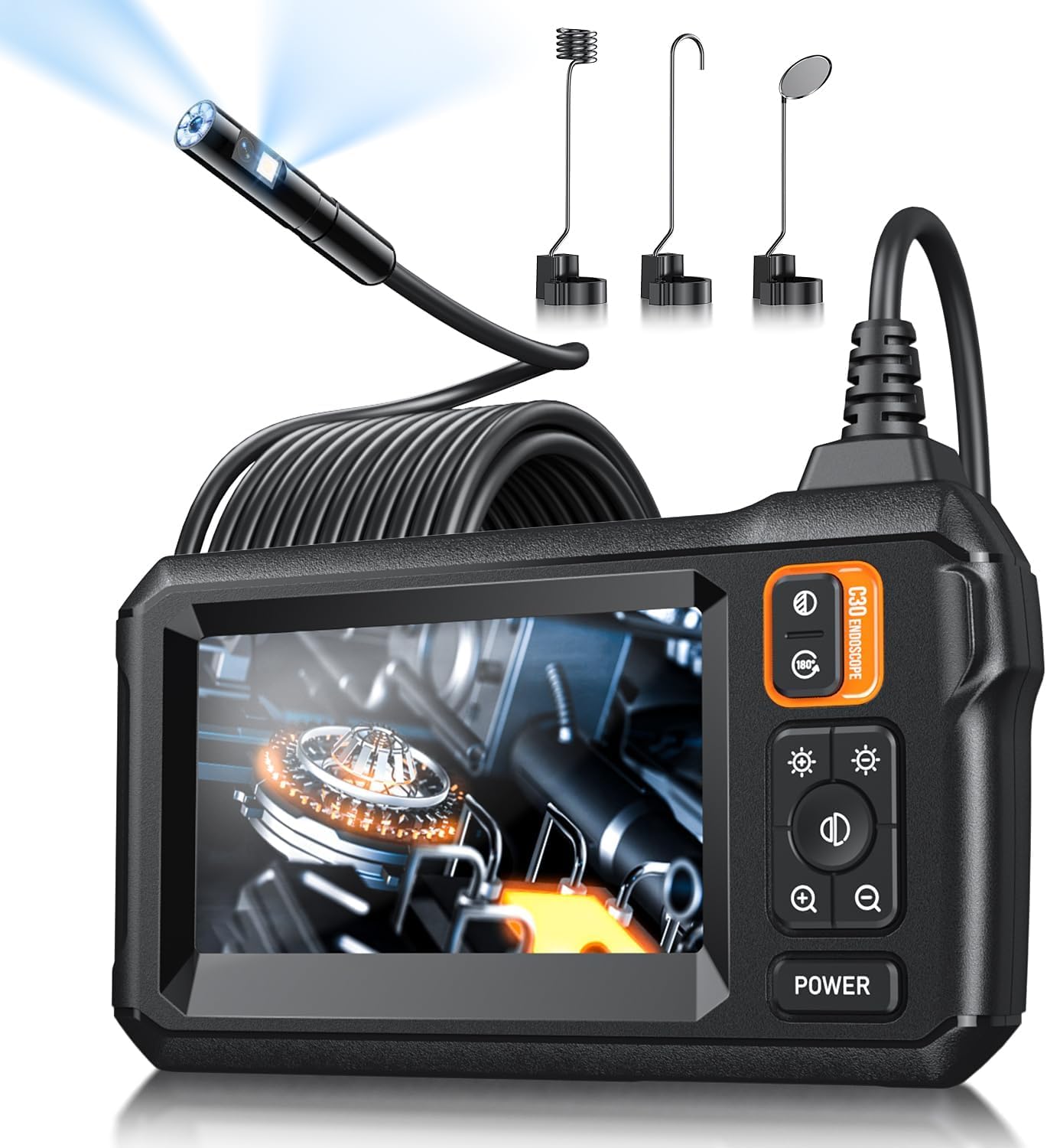 Endoscope Camera with Light, 1920P HD Borescope Tools, Dual Lens(32.8FT)
