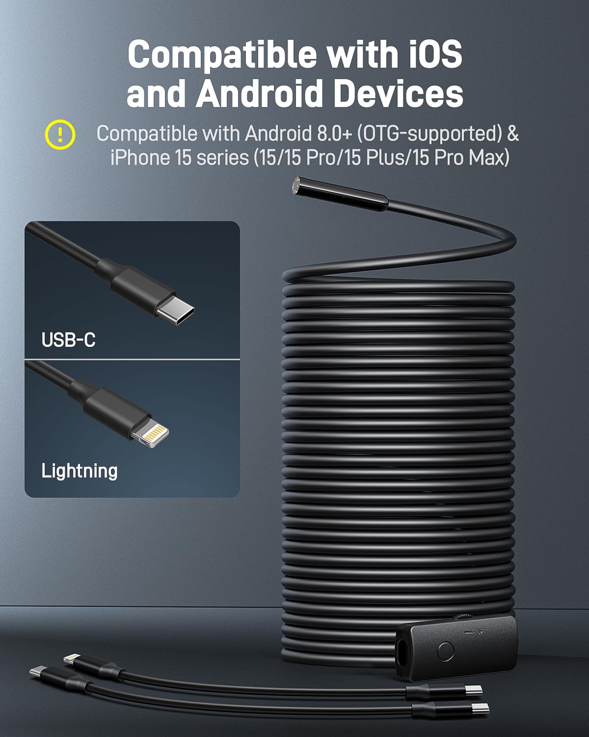 Anykit Endoscope Camera with Light, 1920P HD Borescope