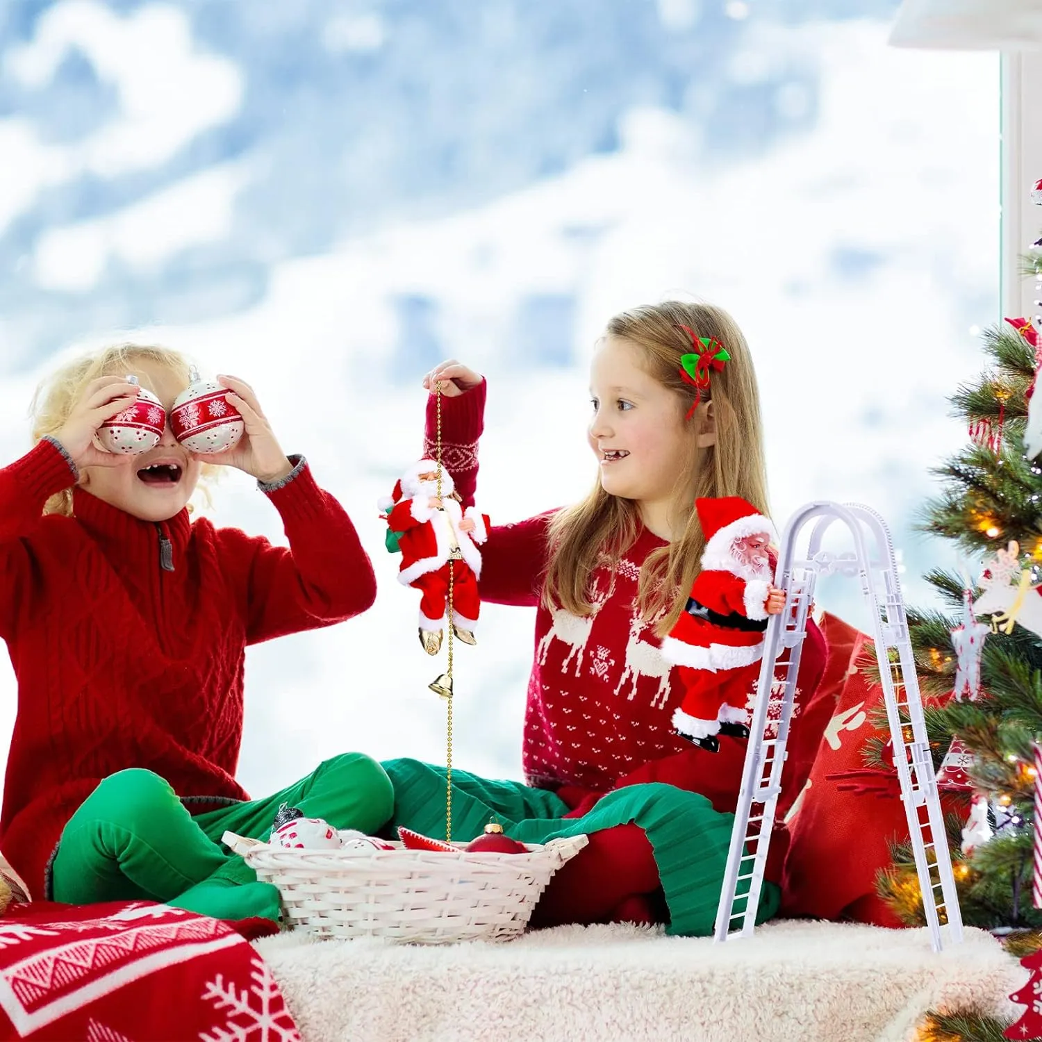 (🔥2026 BEST GIFT TO FAMILY🔥)Electric Climbing Santa Claus Musical Toys