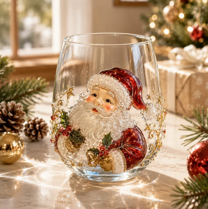 Christmas 3DDecorative Glass Cup