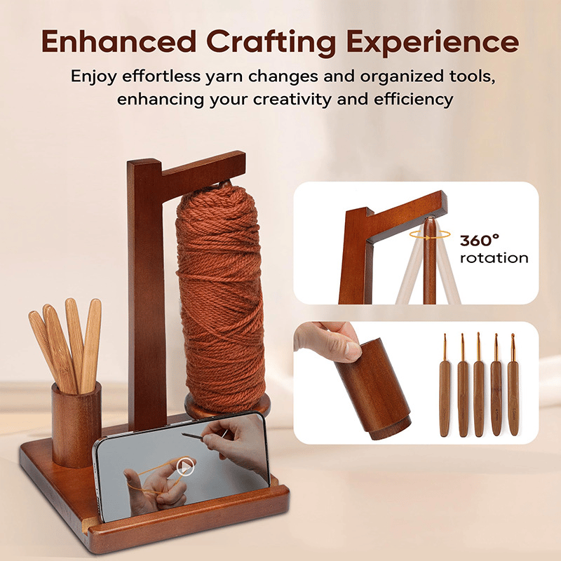 Christmas Gift For Your Friend Who Crochets 🧶✨Wooden Yarn Spool Rack