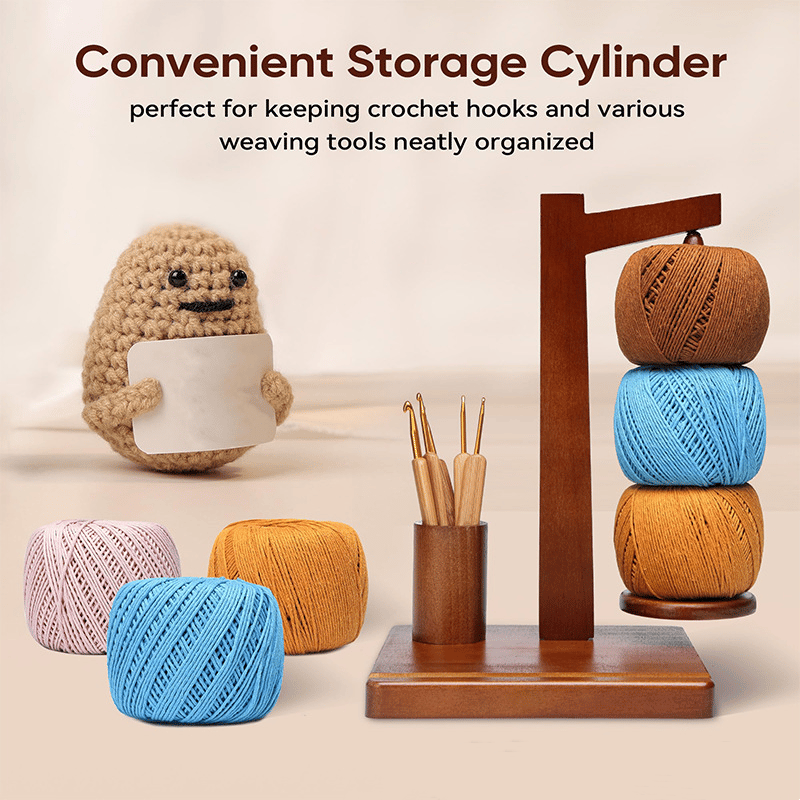 Christmas Gift For Your Friend Who Crochets 🧶✨Wooden Yarn Spool Rack