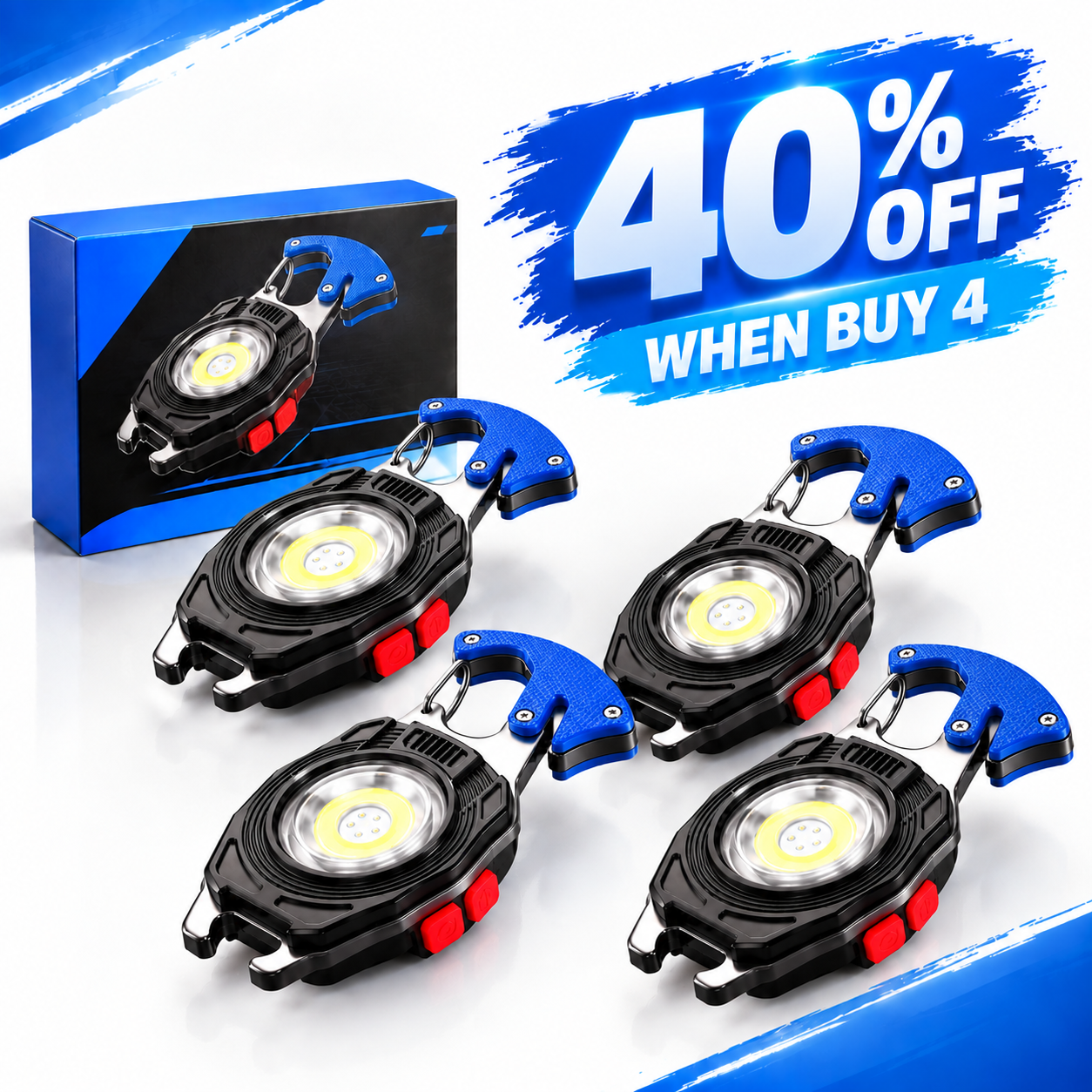 💥LAST DAY SALE 50%OFF💥💡8-in-1 Multifunctional Keychain Flashlight🔦🌈