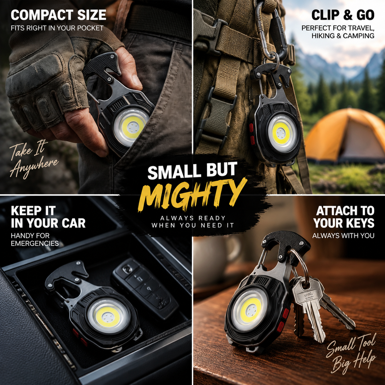 💥LAST DAY SALE 50%OFF💥💡8-in-1 Multifunctional Keychain Flashlight🔦🌈
