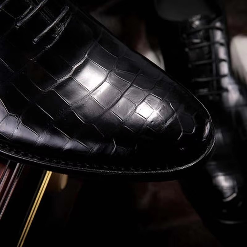 duanshe nile crocodile leather shoes  men formal shoes  handmade sewing