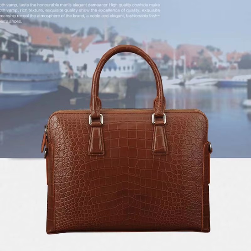 ourui bag male  business  men briefcase crocodile leather bag men handbag  male bag