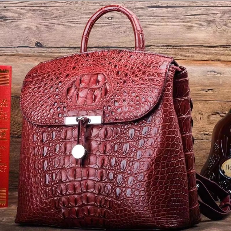 ourui new crocodile leather women backpack  female  summer new  Sales women bag