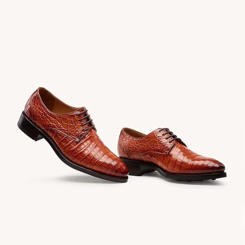 new real crocodile leather shoes arrival men dress shoes Handmade men formal shoes business men formal shoes British fashion casual orange clolor