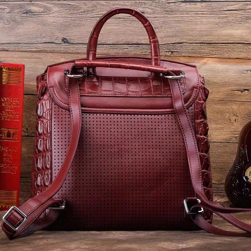 ourui new crocodile leather women backpack  female  summer new  Sales women bag