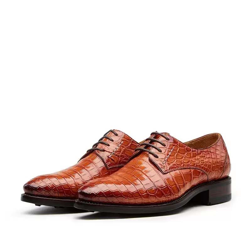 new real crocodile leather shoes arrival men dress shoes Handmade men formal shoes business men formal shoes British fashion casual orange clolor