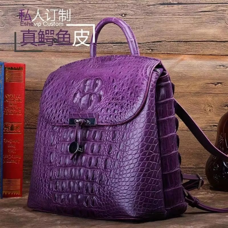 ourui new crocodile leather women backpack  female  summer new  Sales women bag