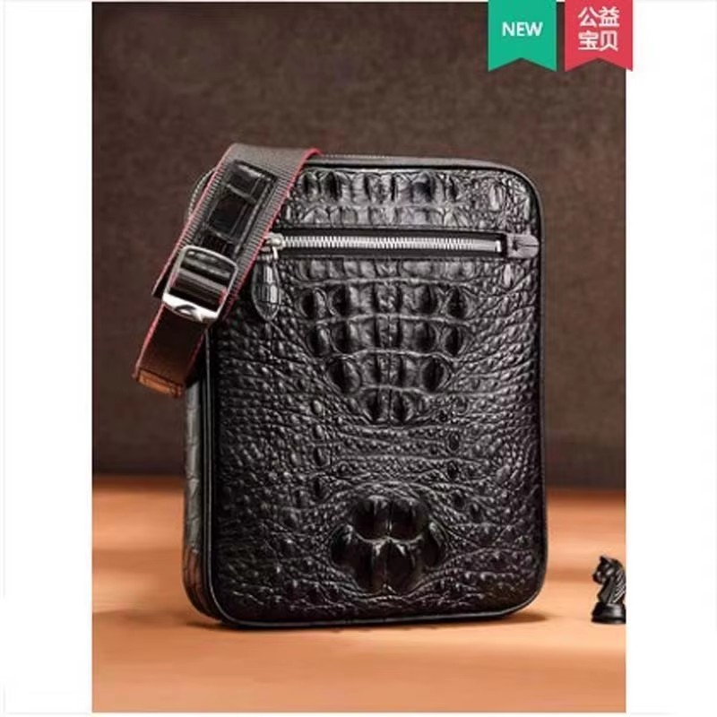 ouluoer Crocodile leather bag cross-body bag for men casual business briefcase leather vertical style