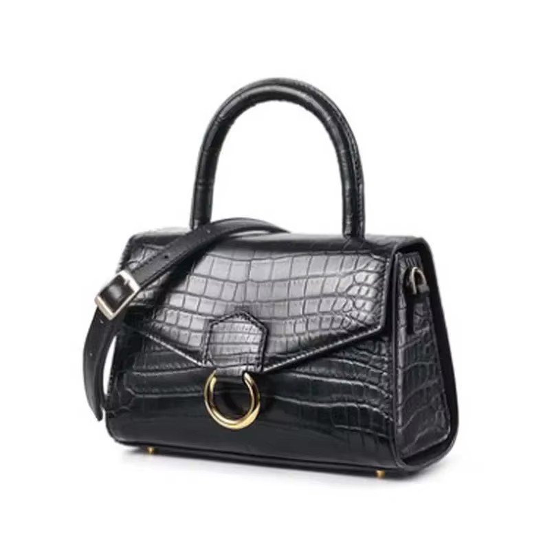 ouluoer import new crocodile leather female bag  fashion crocodile bag  women flap black  women handbags
