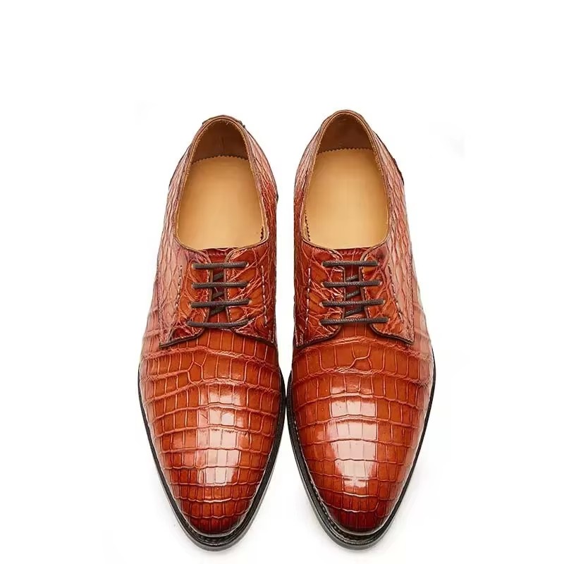 new real crocodile leather shoes arrival men dress shoes Handmade men formal shoes business men formal shoes British fashion casual orange clolor