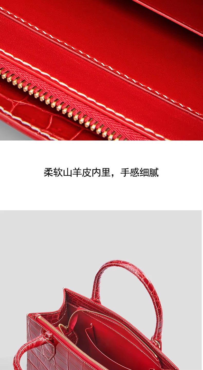  gete new 2026Crocodile leather handbag 、lady crocodile handbag for women estuarine crocodile handbag for femal handbag