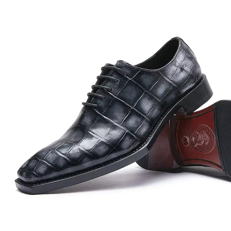 hulangzhishi men formal shoes crocodile leather shoes brush color new style