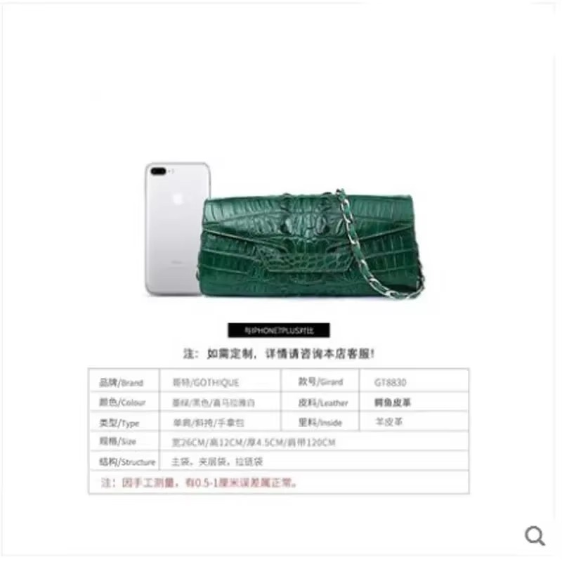 gete 2026 new  crocodile leather handbag ladies' Chain bag dinner bag single-shoulder cross-body women bag
