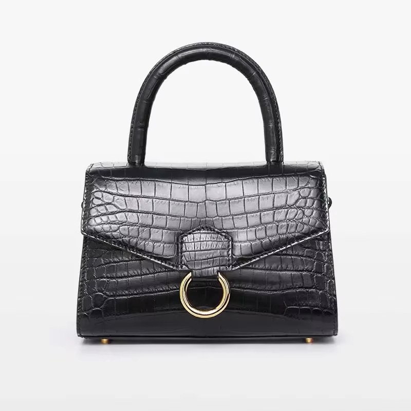 ouluoer import new crocodile leather female bag  fashion crocodile bag  women flap black  women handbags