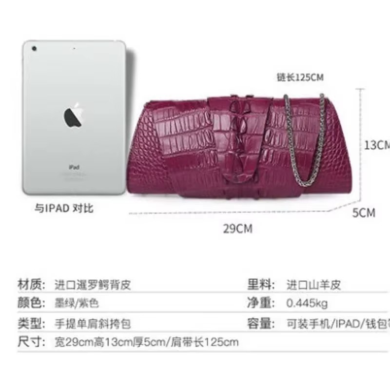 gete 2026 new Imported crocodile leather single shoulder crossbody  women chain bag Dinner Bag Fashion leisure for travel