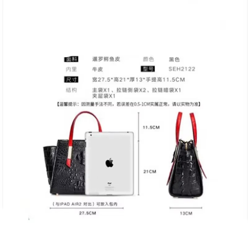 ouluoer New crocodile leather handbag for ladies leather bag large capacity color wing bag women handbag