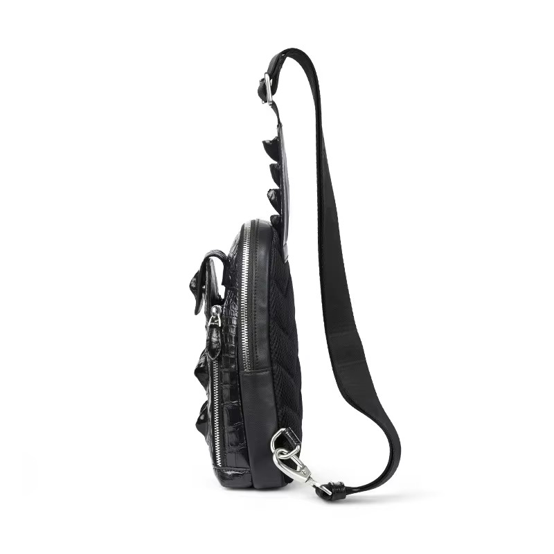 gete new crocodile leather bag  male  fashion  multi-function  single shoulder crocodile Men chest bags