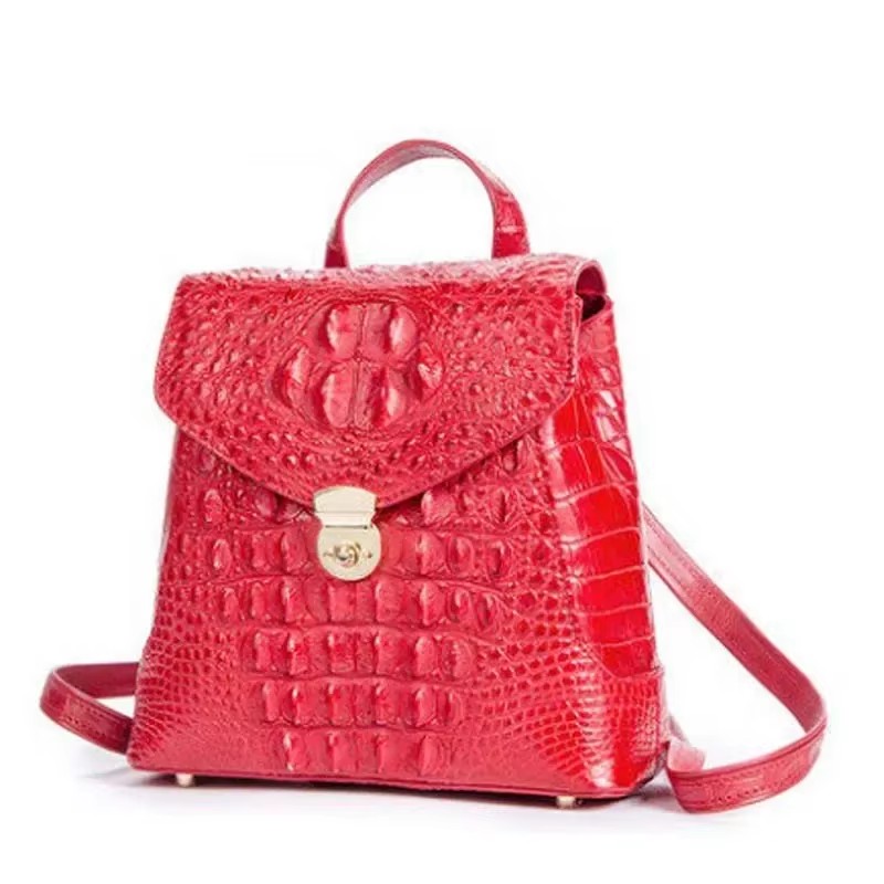 afanzhe crocodile leather women backpack  female large capacity  female banquet  multi-function  women bag