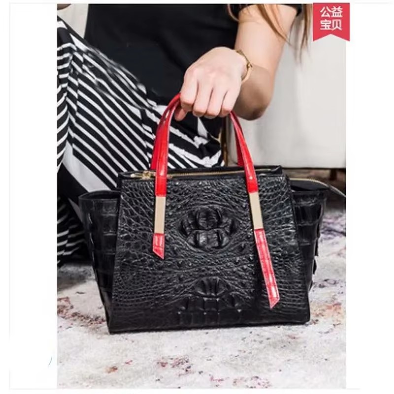 ouluoer New crocodile leather handbag for ladies leather bag large capacity color wing bag women handbag