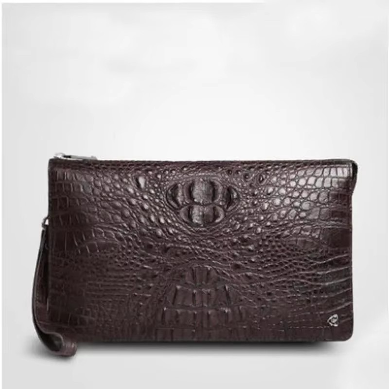 gete new Crocodile leather bag handbag for men large capacity wrist business  handbag hand  men clutch bag