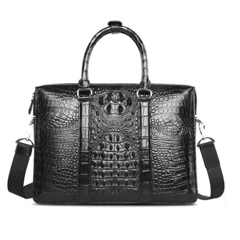 langhao handbag  male  crocodile leather men bag  large capacity  business  Laptop