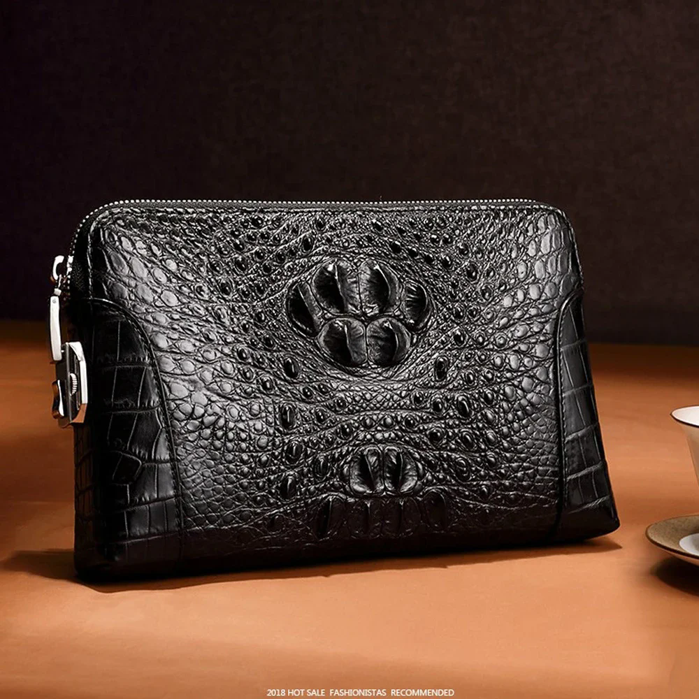 menggeka crocodile leather bag Handbag  male  high-capacity men clutch bag  youth  business leisure Password lock  