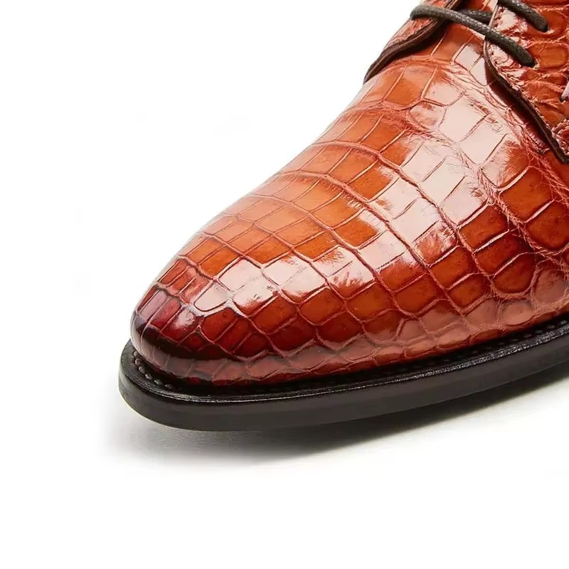 new real crocodile leather shoes arrival men dress shoes Handmade men formal shoes business men formal shoes British fashion casual orange clolor