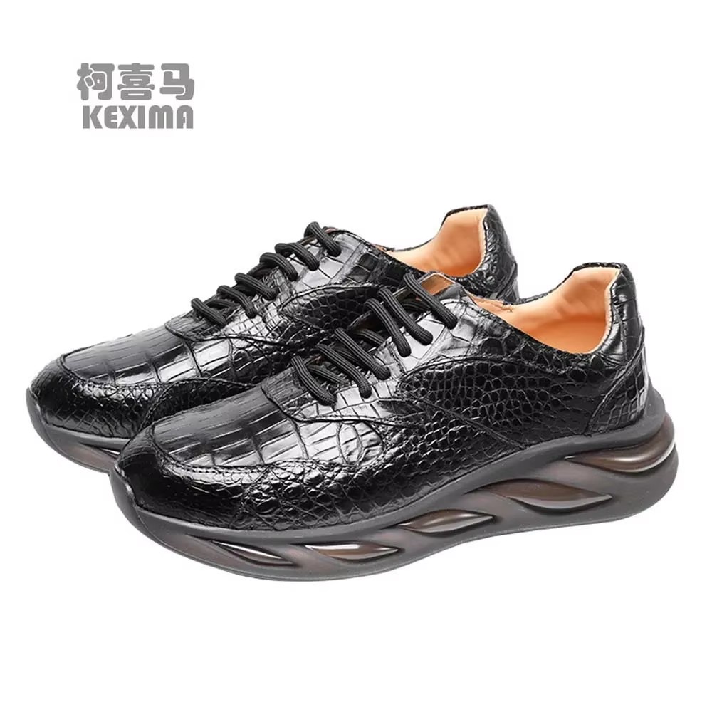afanzhe crocodile  Leather shoes  male  leisure  rubber cushion  Men casual wear-resisting men crocodile