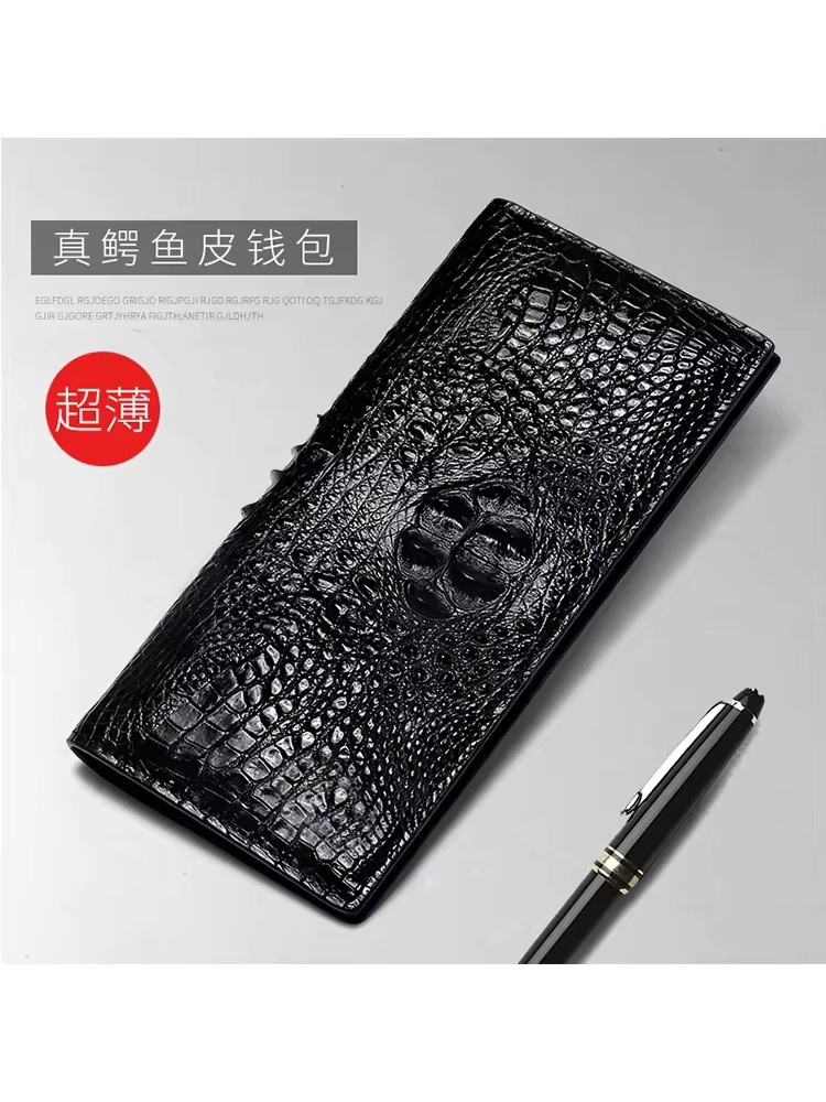 kadilaier Thin Crocodile Wallet men long Crocodile leather  business large capacity men Crocodile wallet men fashion