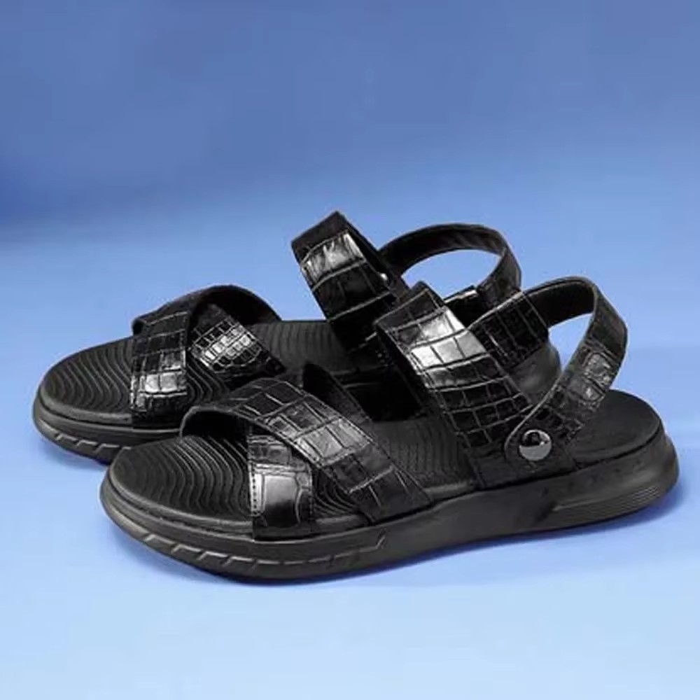 afanzhe crocodile leather  sandals   summer  new  male  Casual shoes  crocodile sandals