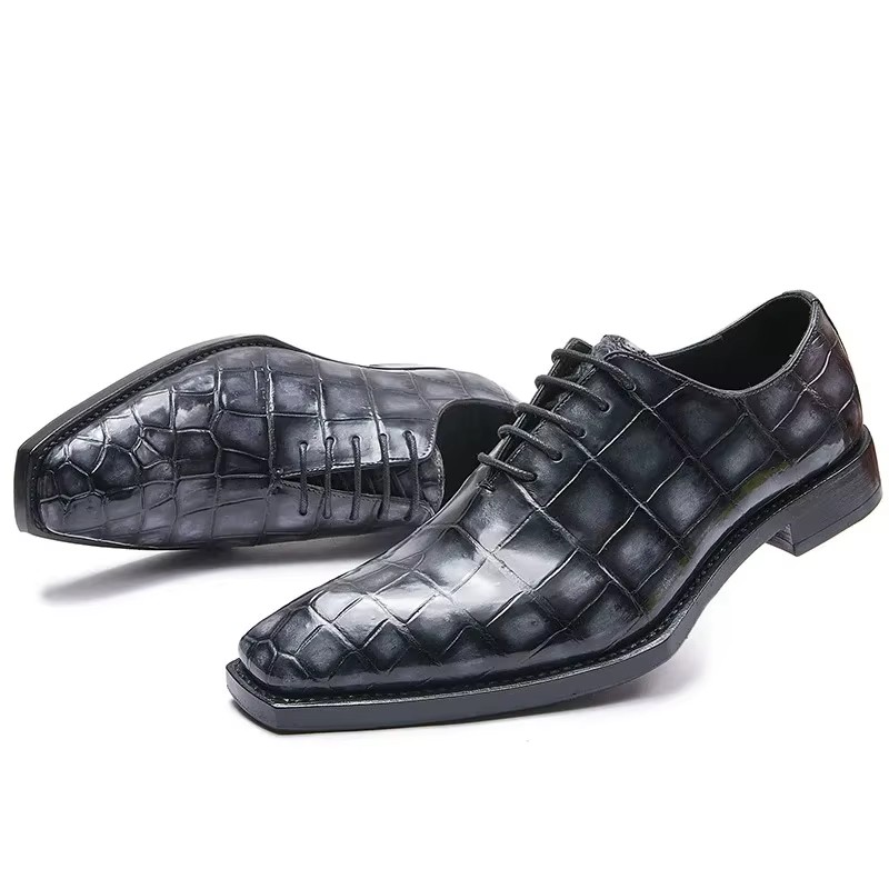 hulangzhishi men formal shoes crocodile leather shoes brush color new style