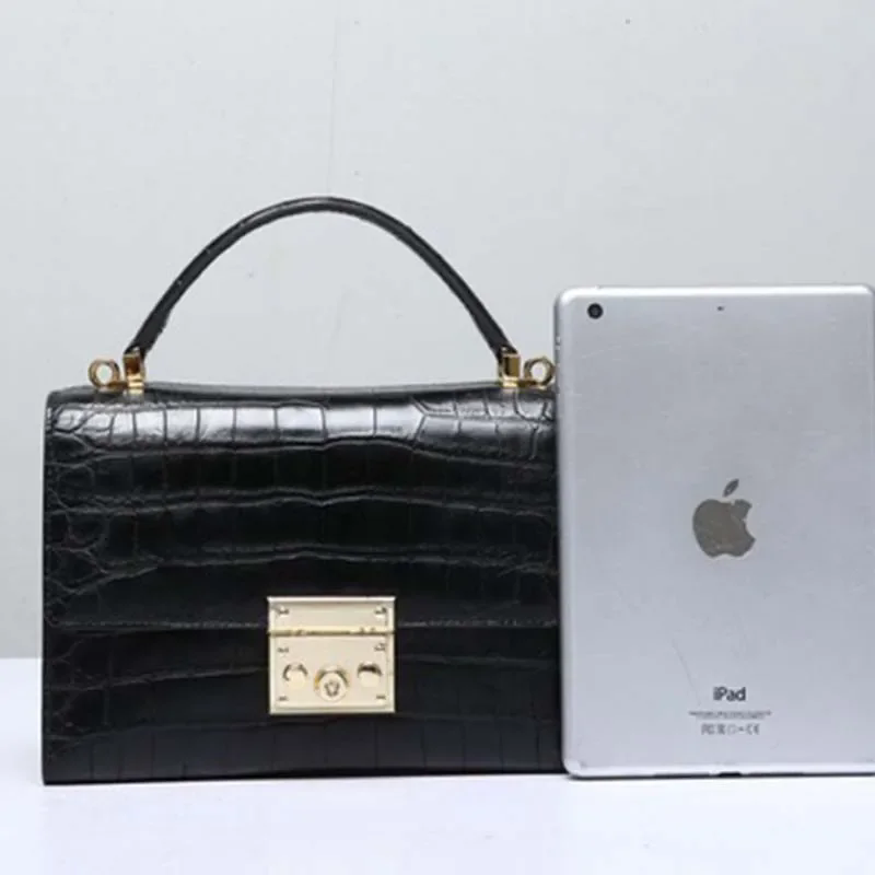 OURUI water dyed crocodile belly leather crocodile skin  Female bag   women handbag women bag