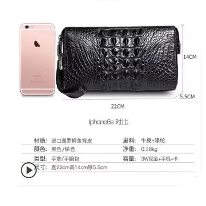 gete  new men clutch bag for male  large capacity crocodile leather bag password