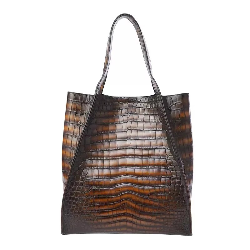 afanzhe new arrival  Skin of crocodile  Men and women  handbag  import  leather  2025  New female bag