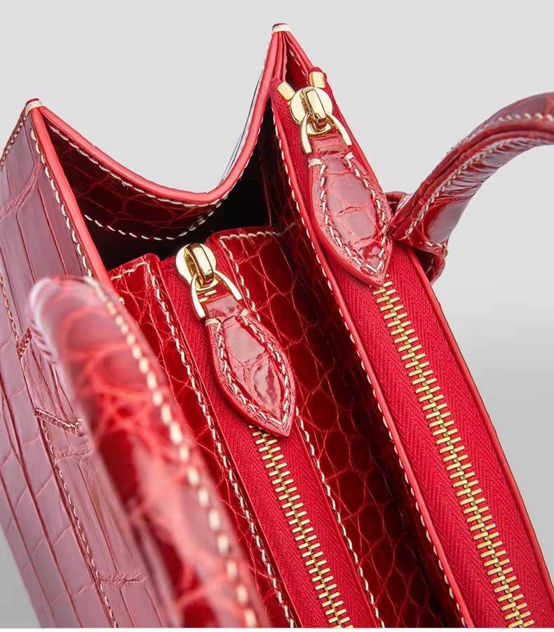  gete new 2026Crocodile leather handbag 、lady crocodile handbag for women estuarine crocodile handbag for femal handbag
