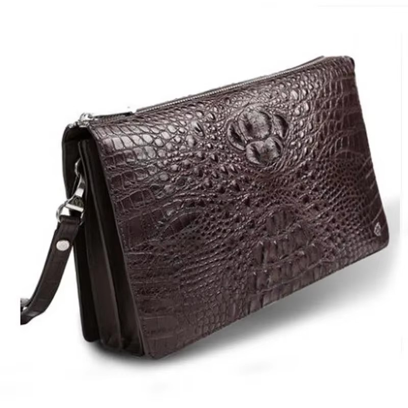 gete new Crocodile leather bag handbag for men large capacity wrist business  handbag hand  men clutch bag
