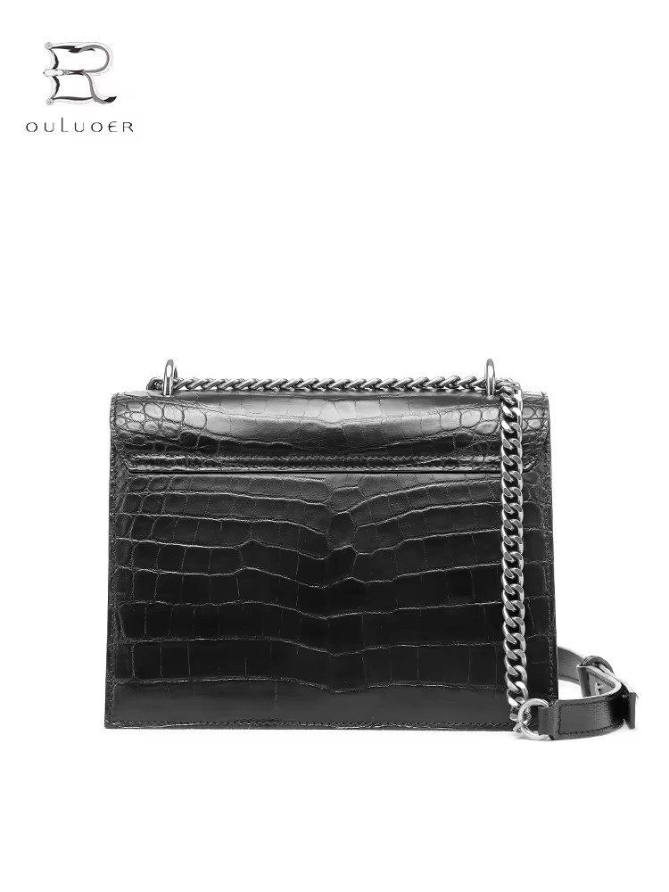 ouluoer new crocodile leather Female bag crocodile leather  fashion  Single shoulder bag female chain bag women crocodile