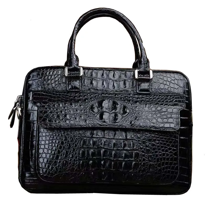 ourui male men briefcase  new  With cover  zipper bag men handbag crocodile bag