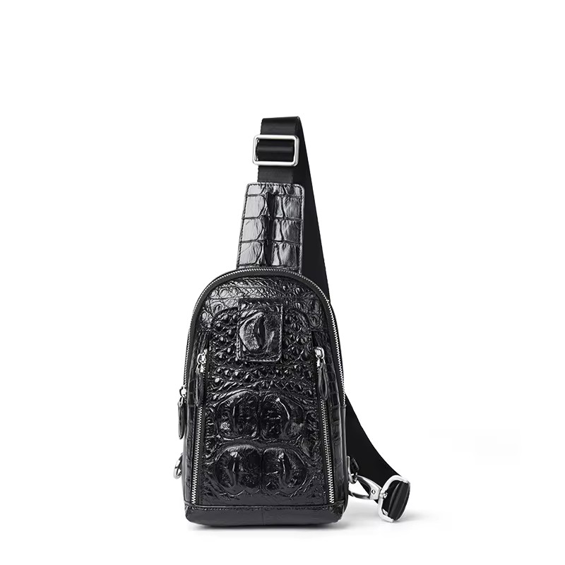 gete new crocodile leather bag  male  fashion  multi-function  single shoulder crocodile Men chest bags