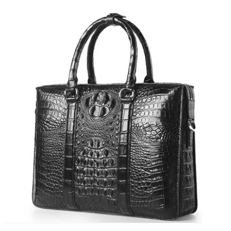 langhao handbag  male  crocodile leather men bag  large capacity  business  Laptop