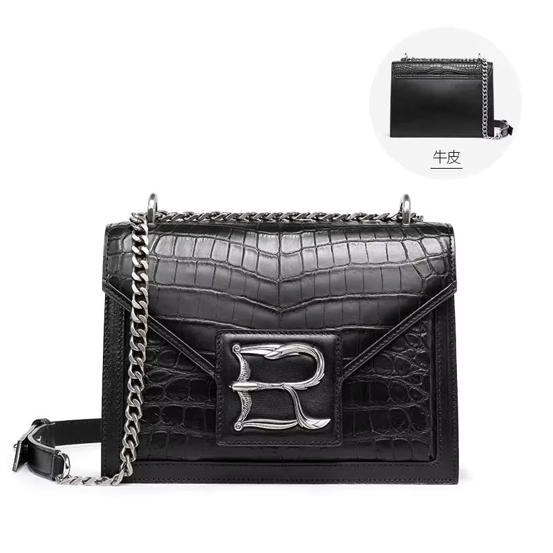 ouluoer new crocodile leather Female bag crocodile leather  fashion  Single shoulder bag female chain bag women crocodile
