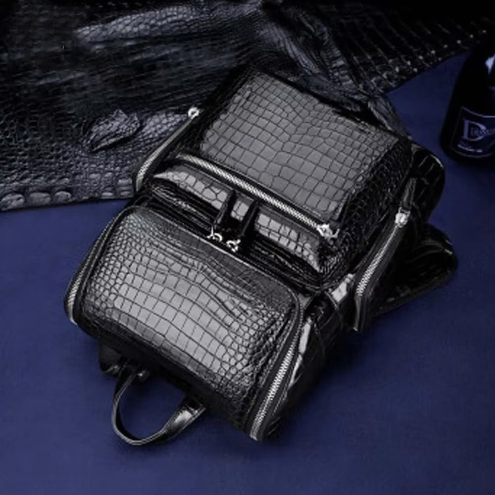 madun Thailand  Import  crocodile skin  Backpack  male  Crocodile men Backpack  new  high-capacity  business leisure Travel