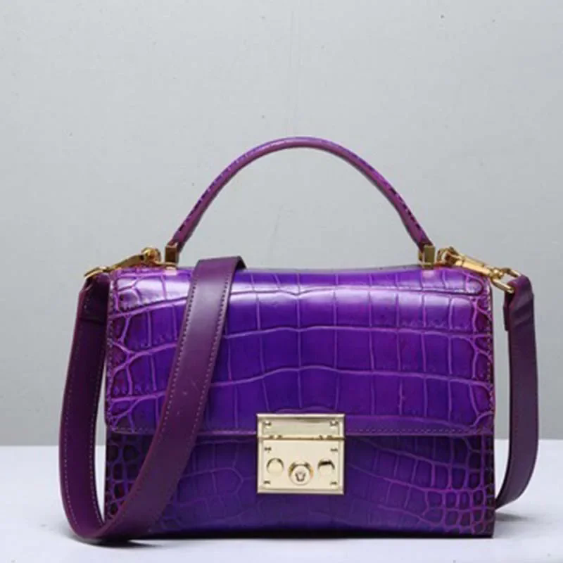 OURUI water dyed crocodile belly leather crocodile skin  Female bag   women handbag women bag