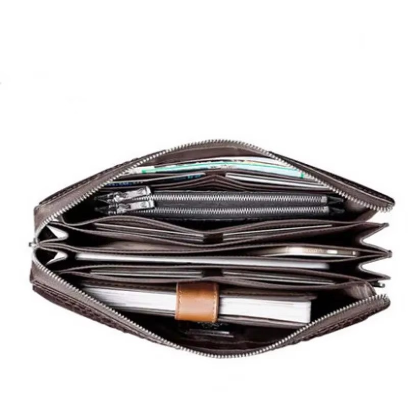 gete new Crocodile leather bag handbag for men large capacity wrist business  handbag hand  men clutch bag