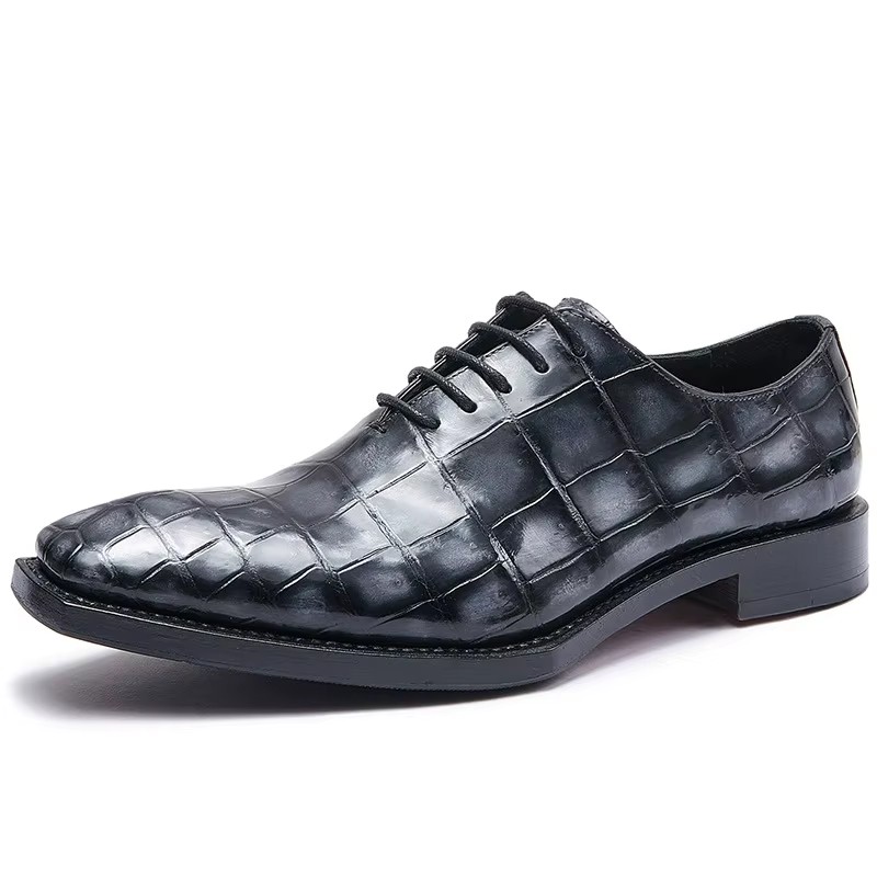 hulangzhishi men formal shoes crocodile leather shoes brush color new style