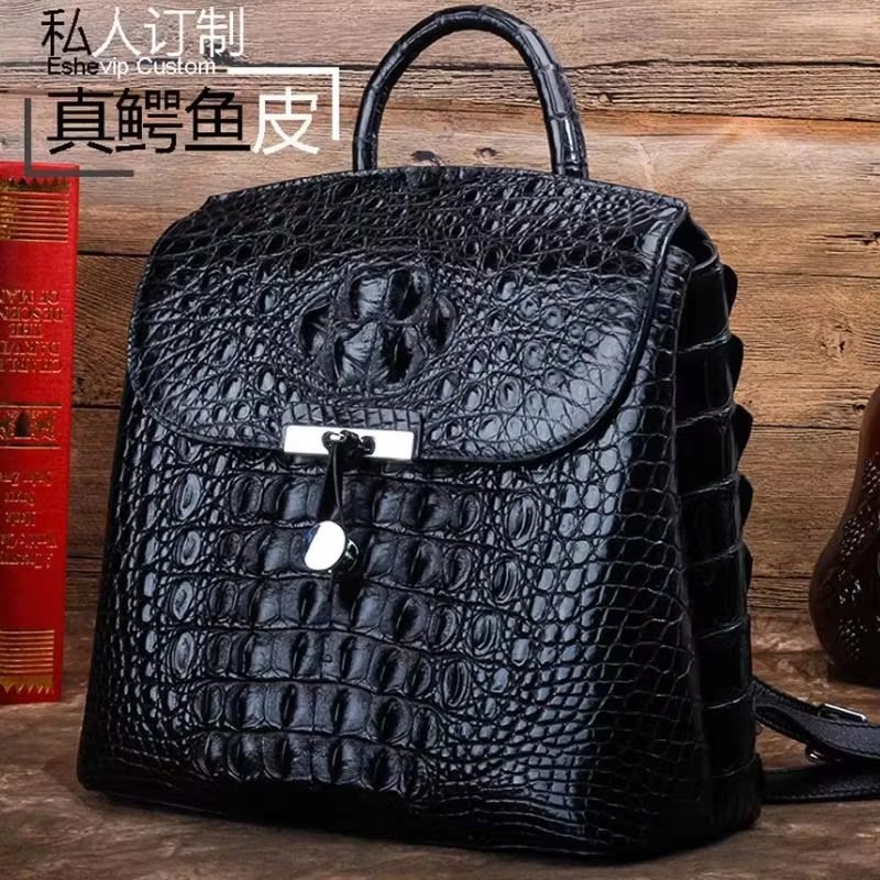 ourui new crocodile leather women backpack  female  summer new  Sales women bag